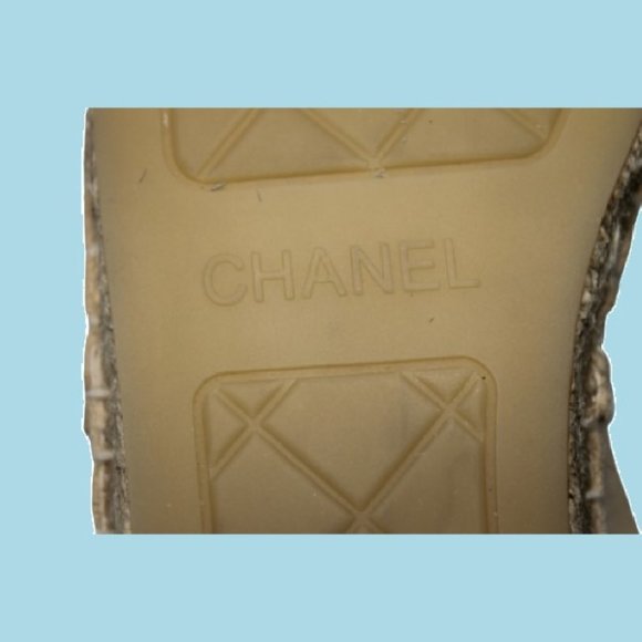 CHANEL Pearl Embellished Suede Espadrilles Shoes 40 10 Logo Suede 2017 NEW - Picture 10 of 10